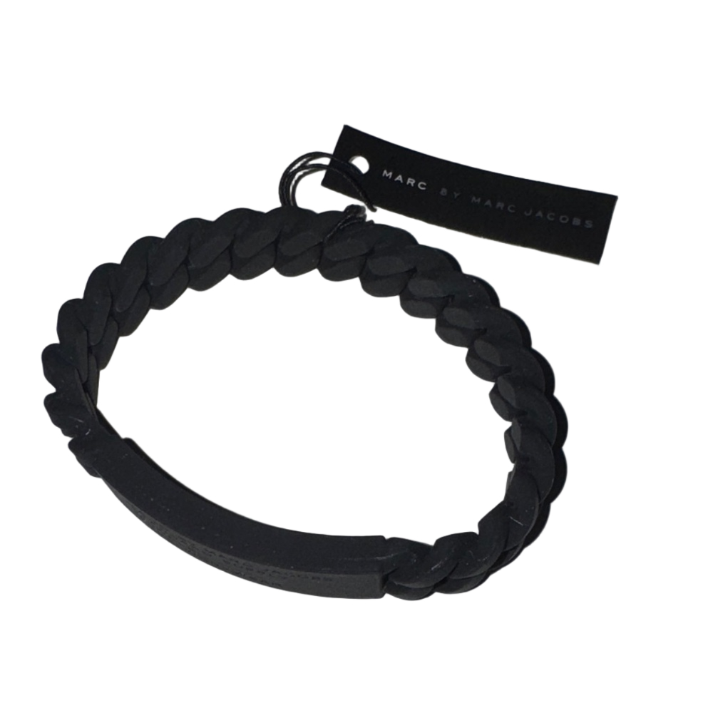Marc by Marc Jacobs Black Braided Silicone Bracelet | Unisex Everyday JewelryNWT